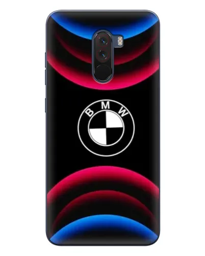 Чехол для Xiaomi POCO F1 с картинкой «Логотип BMW и неоновые дуги»