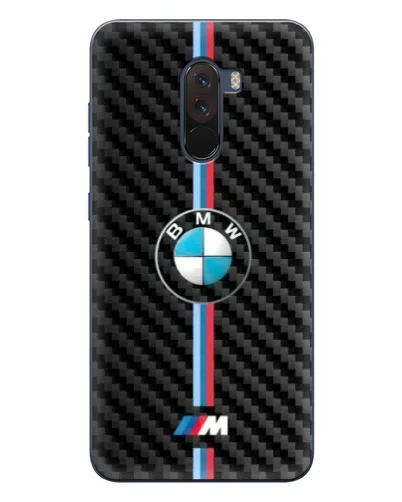 Чехол для Xiaomi POCO F1 с картинкой «Эмблема BMW и карбон»