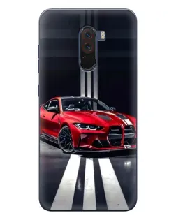 Чехол для Xiaomi POCO F1 с картинкой «Красная BMW на дороге»