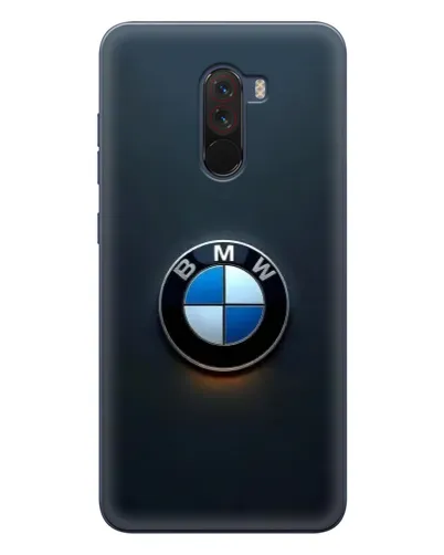 Чехол для Xiaomi POCO F1 с картинкой «Логотип BMW — минимализм»
