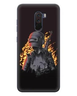 Чехол для Xiaomi POCO F1 с картинкой «PUBG — огненный силуэт» Чехол для Xiaomi POCO F1 с картинкой «PUBG — огненный силуэт»