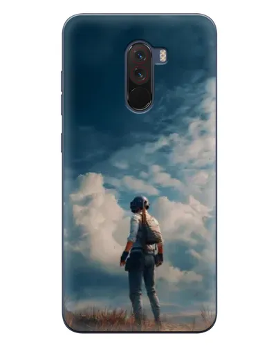 Чехол для Xiaomi POCO F1 с картинкой «Герой PUBG на скале»