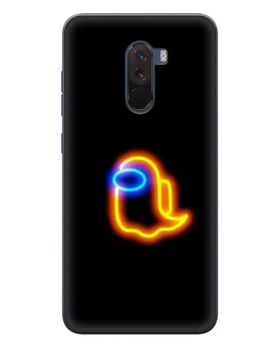 Чехол для Xiaomi POCO F1 с картинкой «Among Us неоновое сияние»