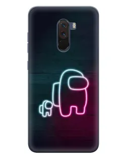 Чехол для Xiaomi POCO F1 с картинкой «Among Us неон-арт»