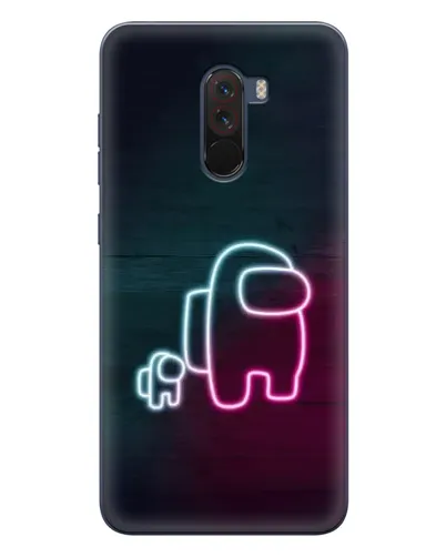 Чехол для Xiaomi POCO F1 с картинкой «Among Us неон-арт»