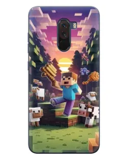 Чехол для Xiaomi POCO F1 с картинкой «Стив на ферме»