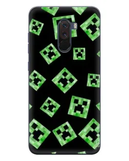 Чехол для Xiaomi POCO F1 с картинкой «Паттерн с криперами» Чехол для Xiaomi POCO F1 с картинкой «Паттерн с криперами»