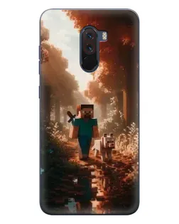 Чехол для Xiaomi POCO F1 с картинкой «Стив в лесу» Чехол для Xiaomi POCO F1 с картинкой «Стив в лесу»