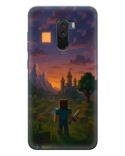 Чехол для Xiaomi POCO F1 с картинкой «Стив у башни» Чехол для Xiaomi POCO F1 с картинкой «Стив у башни»