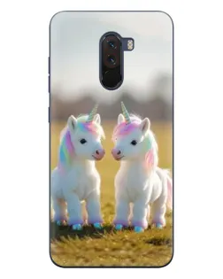 Чехол для Xiaomi POCO F1 с картинкой «Пара единорогов»