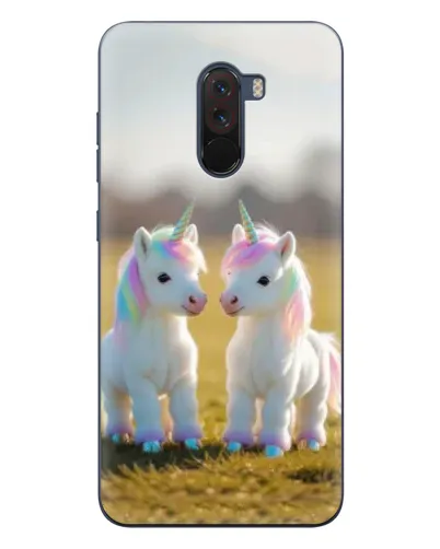 Чехол для Xiaomi POCO F1 с картинкой «Пара единорогов»