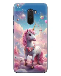 Чехол для Xiaomi POCO F1 с картинкой «Единорог среди облаков»