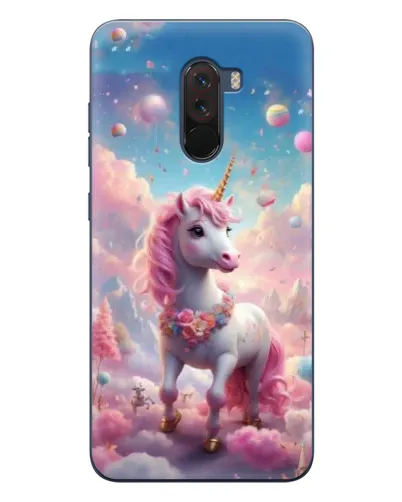 Чехол для Xiaomi POCO F1 с картинкой «Единорог среди облаков»