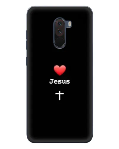 Чехол для Xiaomi POCO F1 с картинкой «Сердце - Jesus»