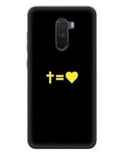Чехол для Xiaomi POCO F1 с картинкой «Сердце и Крест»