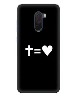 Чехол для Xiaomi POCO F1 с картинкой «Крест и Сердце»