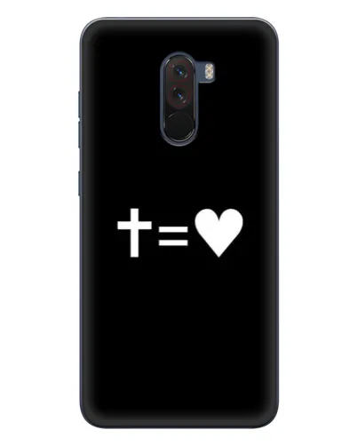 Чехол для Xiaomi POCO F1 с картинкой «Крест и Сердце»