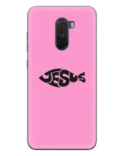 Чехол для Xiaomi POCO F1 с картинкой «Розовый символ  Jesus»