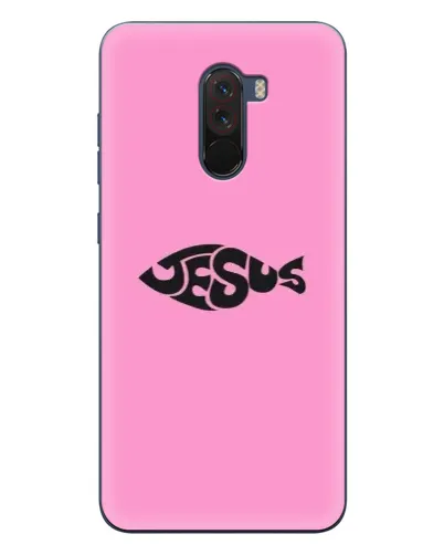 Чехол для Xiaomi POCO F1 с картинкой «Розовый символ  Jesus»