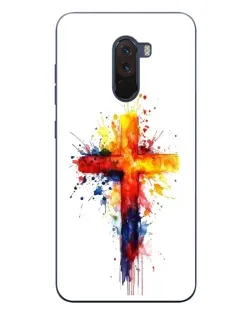 Чехол для Xiaomi POCO F1 с картинкой «Акварельный крест»