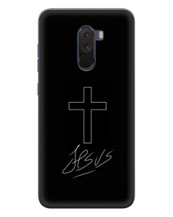 Чехол для Xiaomi POCO F1 с картинкой «Графический крест Jesus»