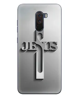 Чехол для Xiaomi POCO F1 с картинкой «Металлический крест Jesus»