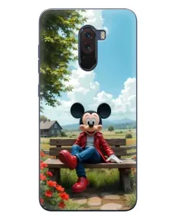 Чехол для Xiaomi POCO F1 с картинкой «Микки на скамейке»