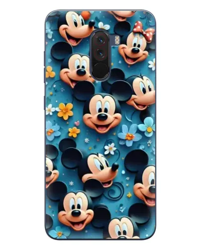 Чехол для Xiaomi POCO F1 с картинкой «Паттерн Микки и Минни»