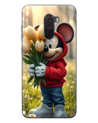Чехол для Xiaomi POCO F1 с картинкой «Микки с тюльпанами»