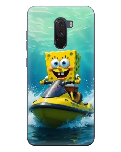 Чехол для Xiaomi POCO F1 с картинкой «Спанч Боб на гидроцикле» Чехол для Xiaomi POCO F1 с картинкой «Спанч Боб на гидроцикле»