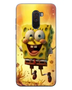 Чехол для Xiaomi POCO F1 с картинкой «Губка Боб прыгает»