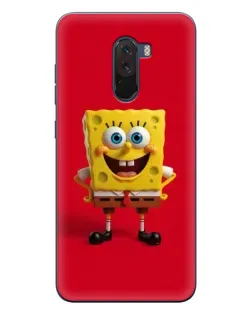 Чехол для Xiaomi POCO F1 с картинкой «Спанч Боб на красном»