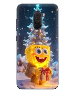 Чехол для Xiaomi POCO F1 с картинкой «Рождественский Спанч Боб»