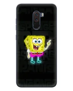Чехол для Xiaomi POCO F1 с картинкой «Неоновый Губка Боб»