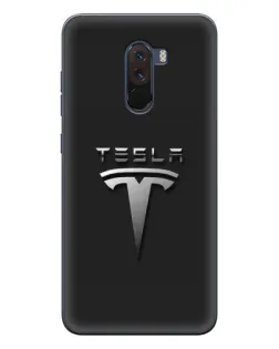 Чехол для Xiaomi POCO F1 с картинкой «Стальной логотип Tesla»