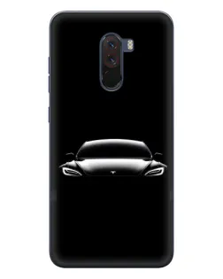 Чехол для Xiaomi POCO F1 с картинкой «Фары Tesla Night»