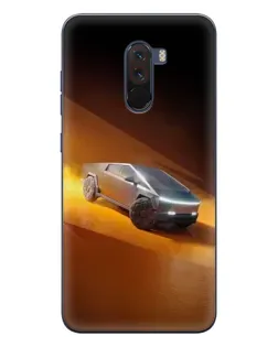 Чехол для Xiaomi POCO F1 с картинкой «Cybertruck в пустыне»
