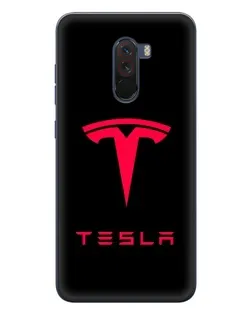 Чехол для Xiaomi POCO F1 с картинкой «Tesla Red Logo»