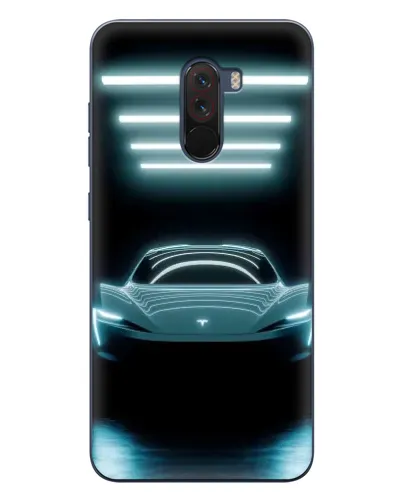 Чехол для Xiaomi POCO F1 с картинкой «Tesla в неоне» Чехол для Xiaomi POCO F1 с картинкой «Tesla в неоне»