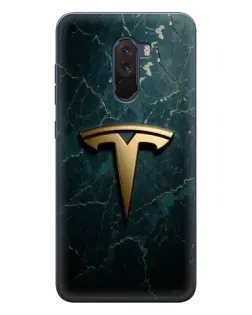 Чехол для Xiaomi POCO F1 с картинкой «Мраморная Tesla Gold»