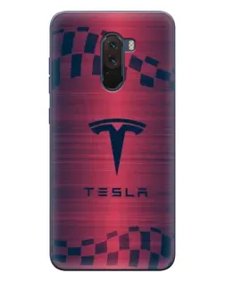 Чехол для Xiaomi POCO F1 с картинкой «Тесла красный карбон»