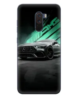 Чехол для Xiaomi POCO F1 с картинкой «Темный Mercedes AMG»