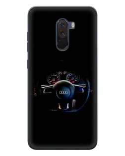 Чехол для Xiaomi POCO F1 с картинкой «Салон Audi — руль»