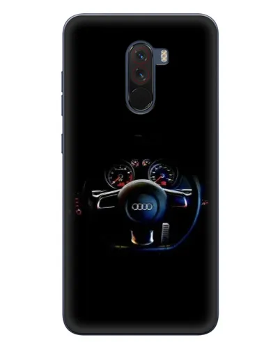 Чехол для Xiaomi POCO F1 с картинкой «Салон Audi — руль»