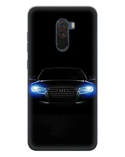Чехол для Xiaomi POCO F1 с картинкой «Audi в неоне»