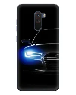 Чехол для Xiaomi POCO F1 с картинкой «Неоновый взгляд Audi»