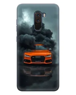 Чехол для Xiaomi POCO F1 с картинкой «Audi в облаках дыма»