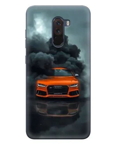 Чехол для Xiaomi POCO F1 с картинкой «Audi в облаках дыма»
