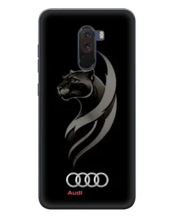 Чехол для Xiaomi POCO F1 с картинкой «Графика — пантера и Audi»