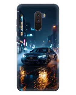 Чехол для Xiaomi POCO F1 с картинкой «Ночной город и Audi»